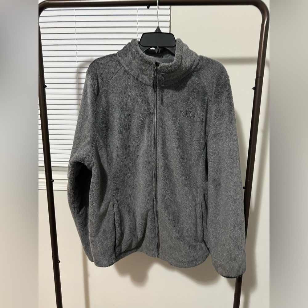 Grey north face fleece jacket